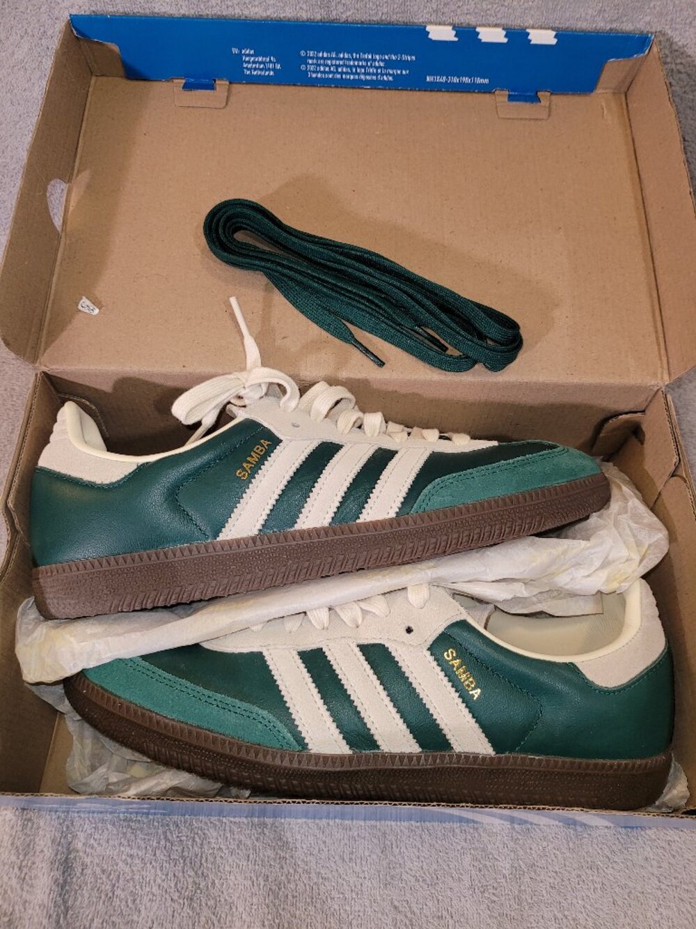 Adidas Samba Men's Size 9 Collegiate Green Cream Gum Sneakers JI3215 (#2602)